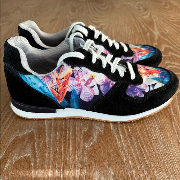 INKKAS Caladium Black Floral Tropical Print Women’s Jogger Sneakers Size 9 - Picture 7 of 14